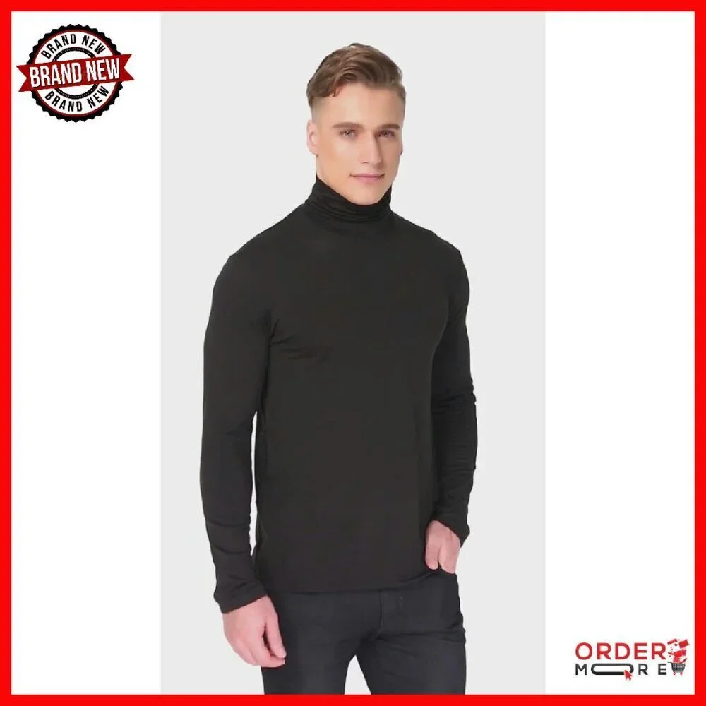 Men's Slim Fit Turtleneck Thermal Pullover Long Sleeve Lightweight Shirt